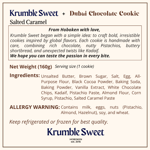 Dubai Chocolate Cookie - Salted Caramel Flavor