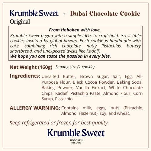 Dubai Chocolate Cookie - Original Flavor
